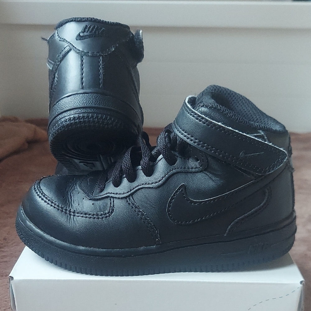 Nike Air Force 1 Mid Kids Black Toddler Size 10